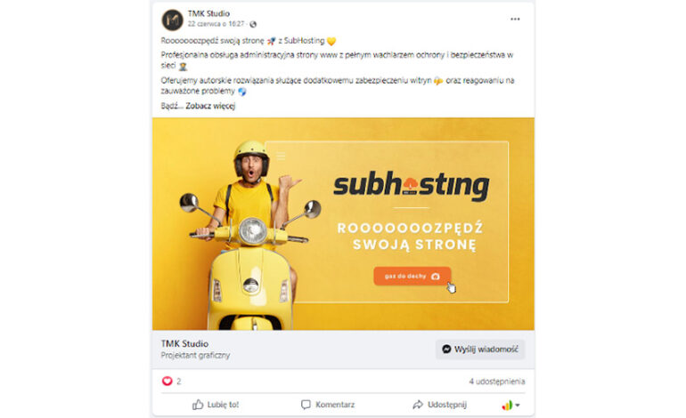 post sponsorowany na FB
